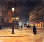 Ludwik de Laveaux Parisian Opera at night. oil painting on canvas